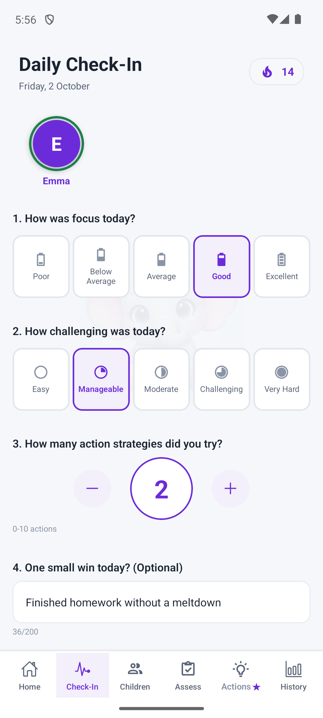Daily Check-In