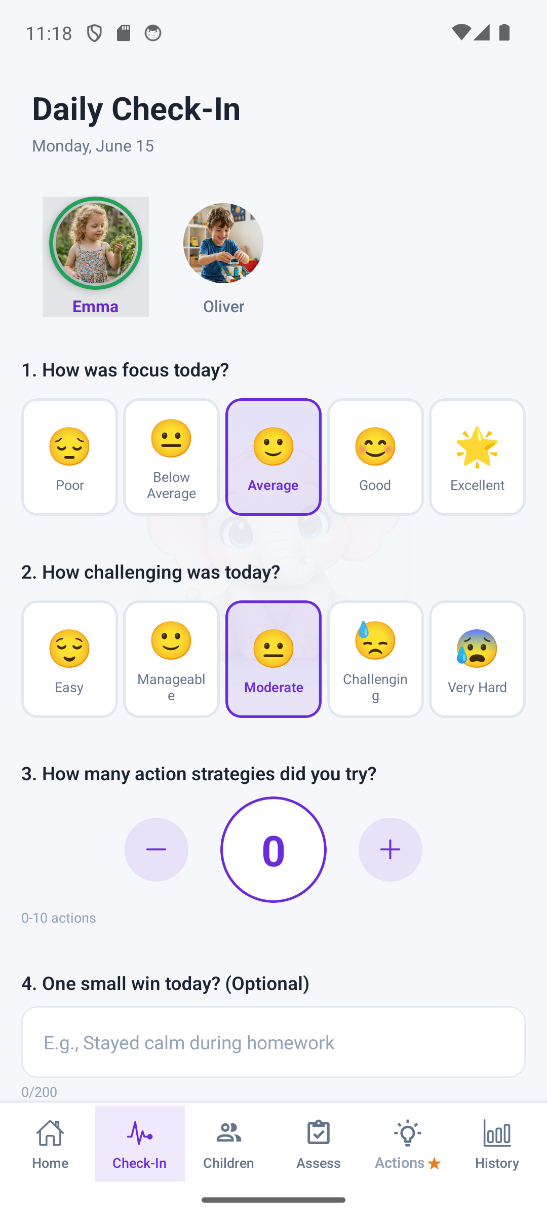 Daily Check-In